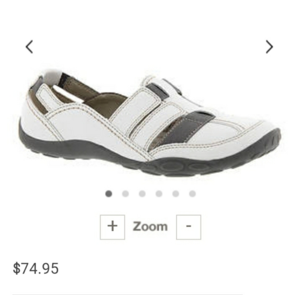 Clark's Collection WHT. LEATHER SLIP ON FLATS JEAN